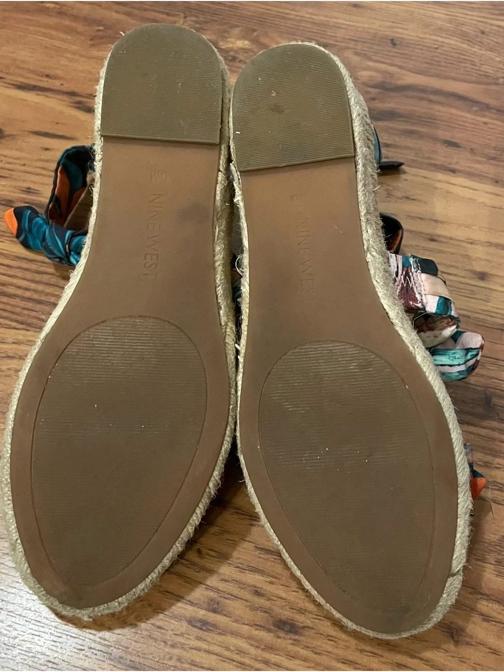 Nine West Tropical Floral Wedge Sandals Size 7